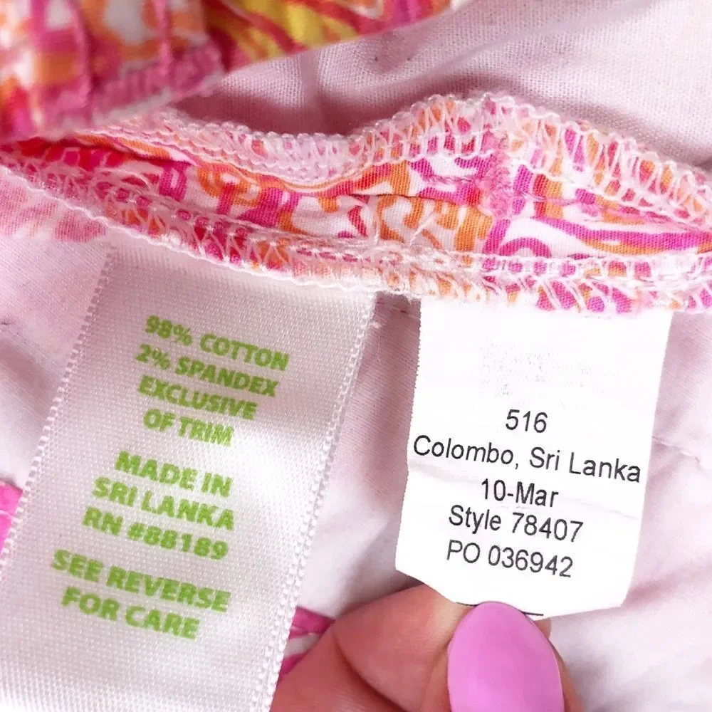 Lilly Pulitzer Callahan Shorts Ten Speed Bicycle Pink Orange‎ Slice Print Size 0